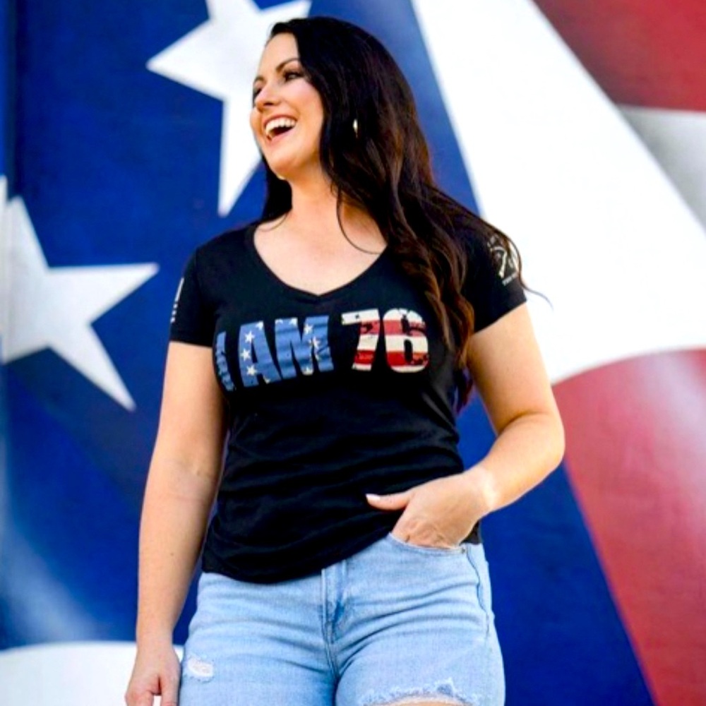 Grunt Style Women’s “I Am 76” V-Neck